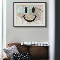 Somerset Makes Me Happy (Somerset Map) Vintage Map Art - Unframed - Beach House Art