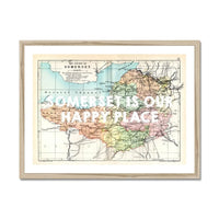 Somerset is our Happy Place (Somerset Map) Vintage Map Art - Framed - Beach House Art