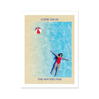 Splash Come On In (Contemporary Wall Art) - Unframed Contemporary Wall Art Beach House Art