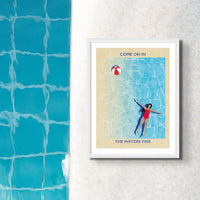 Splash Come On In (Contemporary Wall Art) - Unframed Contemporary Wall Art Beach House Art