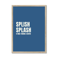 Splish Splash - Blue Bathroom Word Art Print - Framed Bathroom Wall Art