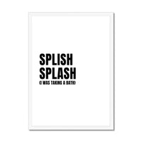 Splish Splash - White Bathroom Word Art Print - Framed Bathroom Wall Art