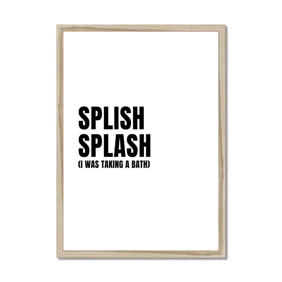 Splish Splash - White Bathroom Word Art Print - Framed Bathroom Wall Art