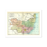 Vintage Map Print of Suffolk | Old Suffolk Map - Unframed Wall Art