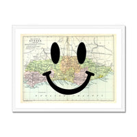 Sussex Makes Me Happy (Sussex Map) Vintage Map Art - Framed Beach House Art