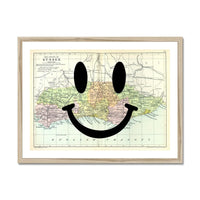 Sussex Makes Me Happy (Sussex Map) Vintage Map Art - Framed Beach House Art