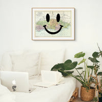 Sussex Makes Me Happy (Sussex Map) Vintage Map Art - Unframed - Beach House Art