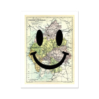 The Lakes Makes Me Happy (Lakes District Map) Vintage Map Art - Unframed - Beach House Art