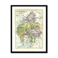 The Lakes (Lake District Map) Vintage Map Art - Framed - Beach House Art