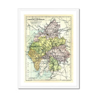 The Lakes (Lake District Map) Vintage Map Art - Framed - Beach House Art