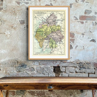 The Lakes (Lake District Map) Vintage Map Art - Framed - Beach House Art