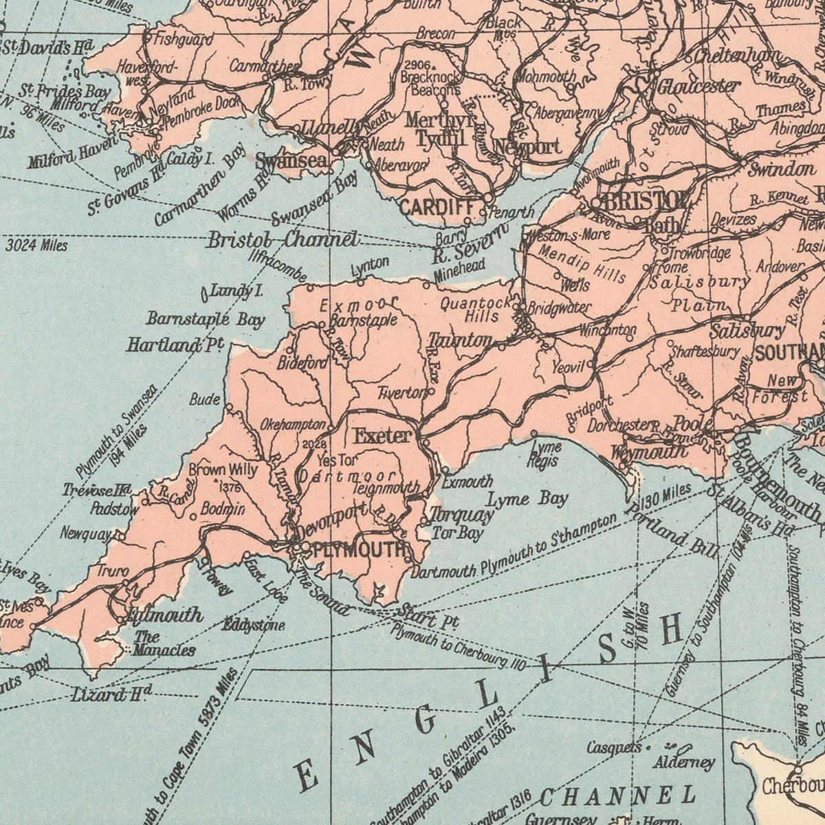 The United Kingdom is our Happy Place | Vintage UK Map - Unframed | Beach House Art