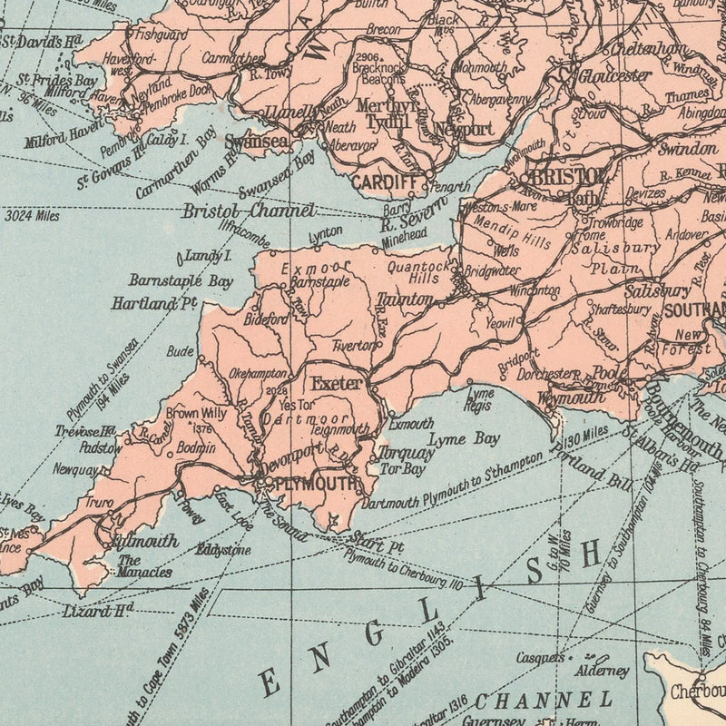The United Kingdom is our Happy Place | Vintage UK Map - Unframed | Beach House Art