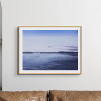 an acrylic beach painting of the view across the bay towards Padstow | unframed seascape painting