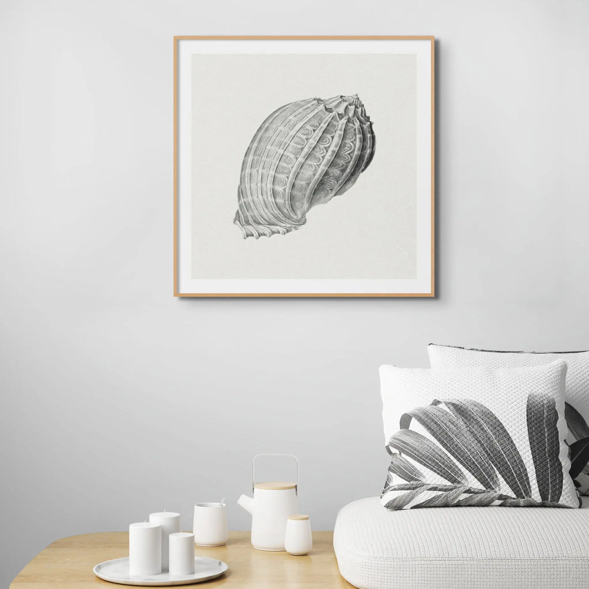 Vintage Harpa Shell Art Print | Shell Wall Print - Framed Art Print