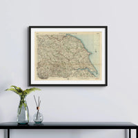 Yorkshire Map Print | Vintage Map Print Of Yorkshire - Unframed