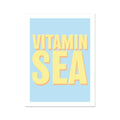 'Vitamin Sea' Typography Art Print in marine - Unframed wall art