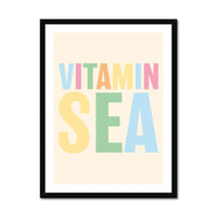 Vitamin Sea Word Art Print | Colourful Typography Art - Framed Wall Art