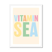 Vitamin Sea Word Art Print | Colourful Typography Art - Framed Wall Art