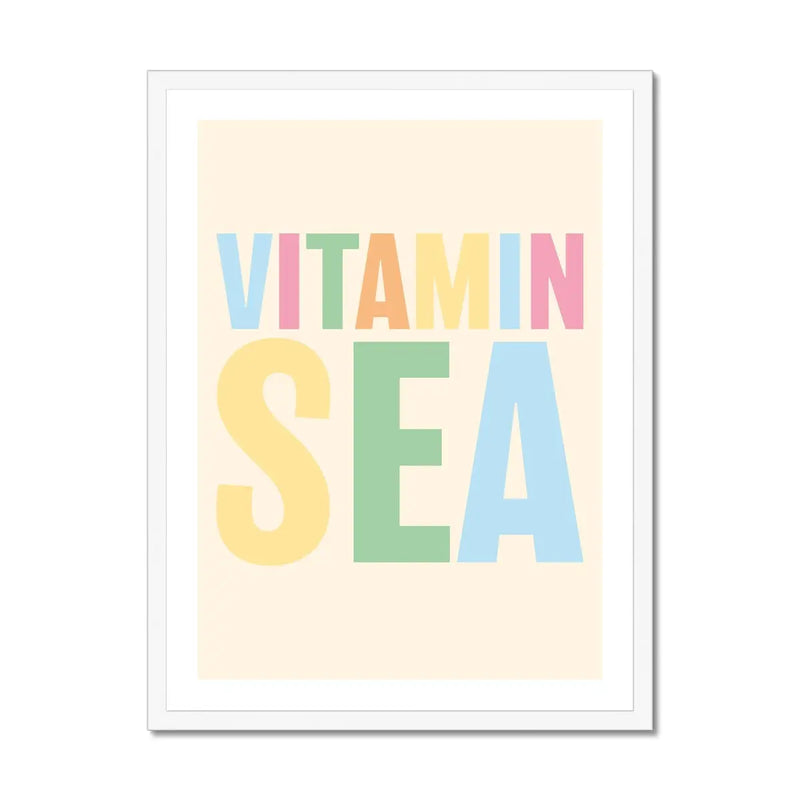 Vitamin Sea Word Art Print | Colourful Typography Art - Framed Wall Art