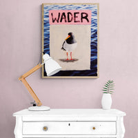 Wader (Sea-Bird print ) Modern Coastal Art - Framed - Beach House Art