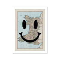 Wales Makes Me Happy (Wales Map) Vintage Map Art - Unframed - Beach House Art