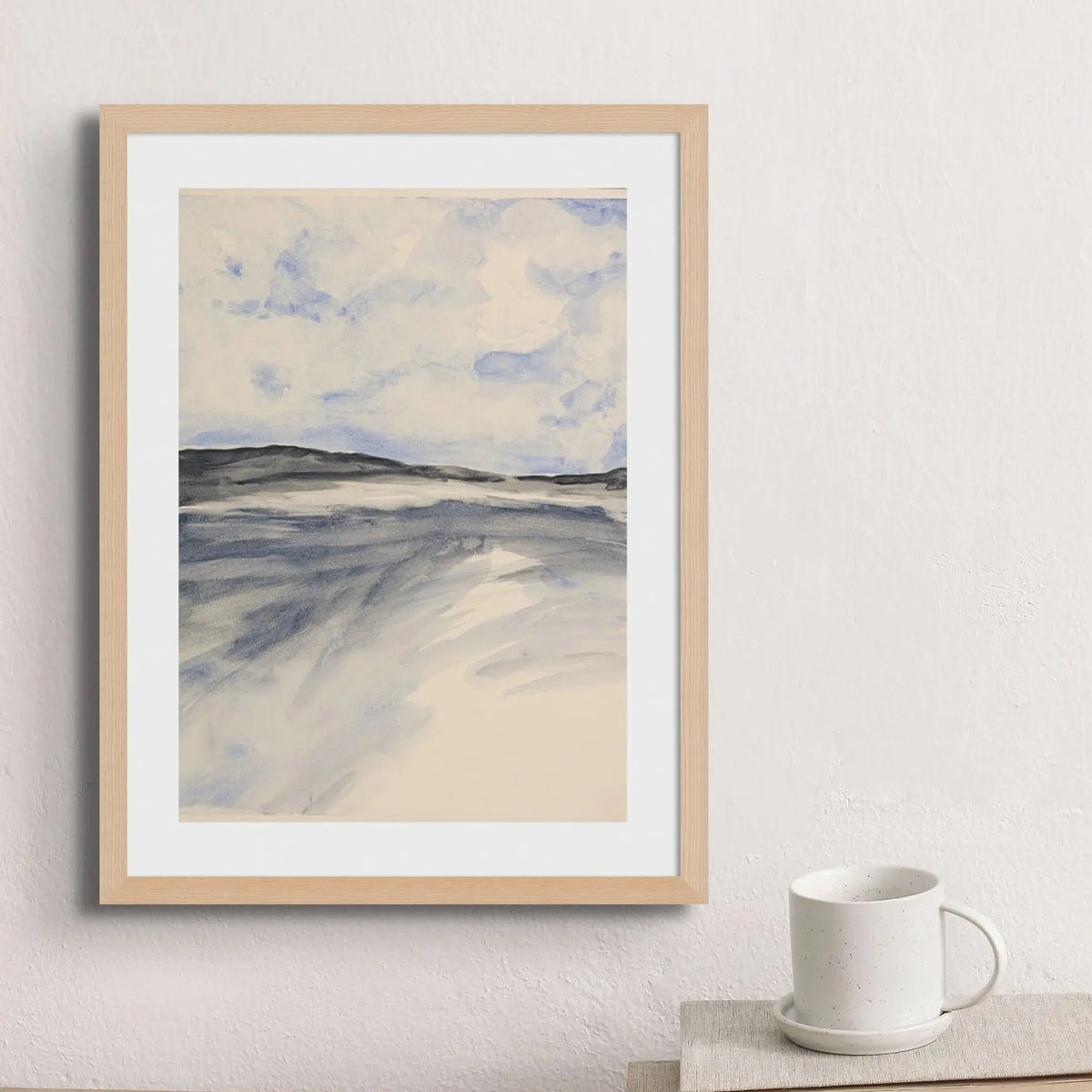 Watercolour Bay Coastal Painting Print | Modern Coastal Art - Framed Wall Art