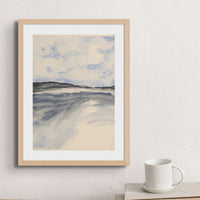 Watercolour Bay Coastal Painting Print | Modern Coastal Art - Framed Wall Art