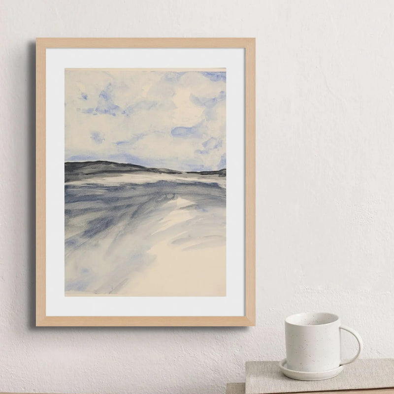 Watercolour Bay Coastal Painting Print | Modern Coastal Art - Framed Wall Art