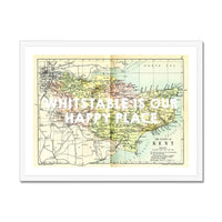 Whitstable is our Happy Place (Kent Map) Vintage Map Art - Framed - Beach House Art