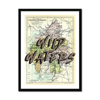 Wild Waters (Lake District Map) Vintage Map Art - Framed - Beach House Art