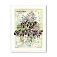 Wild Waters (Lake District Map) Vintage Map Art - Framed - Beach House Art