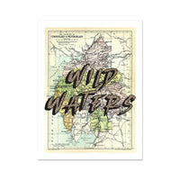 Wild Waters (Lake District Map) Vintage Map Art - Unframed - Beach House Art