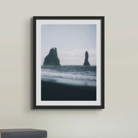 Winter Coast 3 (Black & White Photography) - Framed - Beach House Art