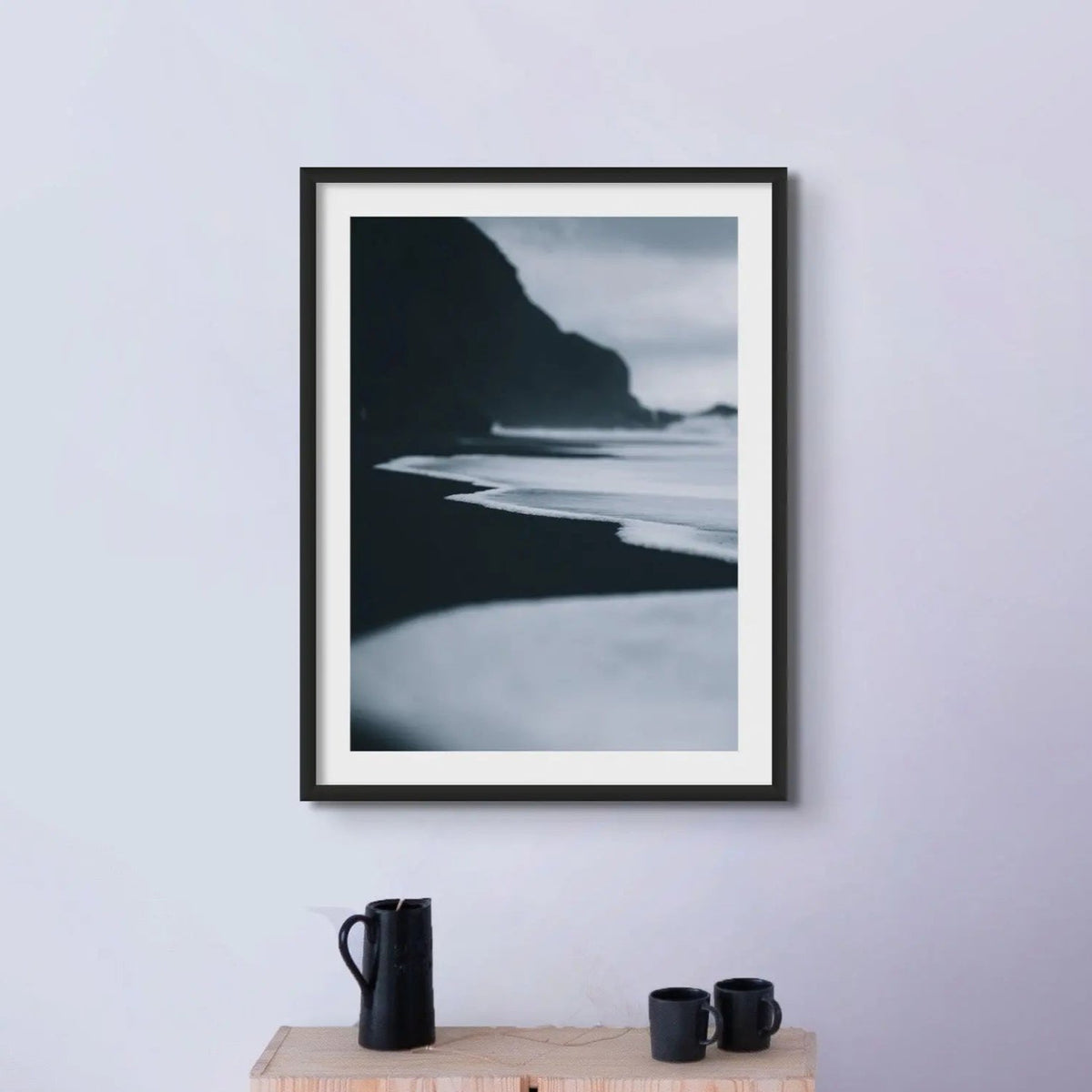 Winter Coast 4 (Black & White Photography) - Framed - Beach House Art
