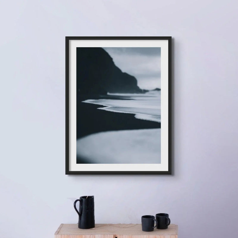 Winter Coast 4 (Black & White Photography) - Framed - Beach House Art