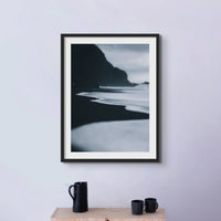 Winter Coast 4 (Black & White Photography) - Framed - Beach House Art