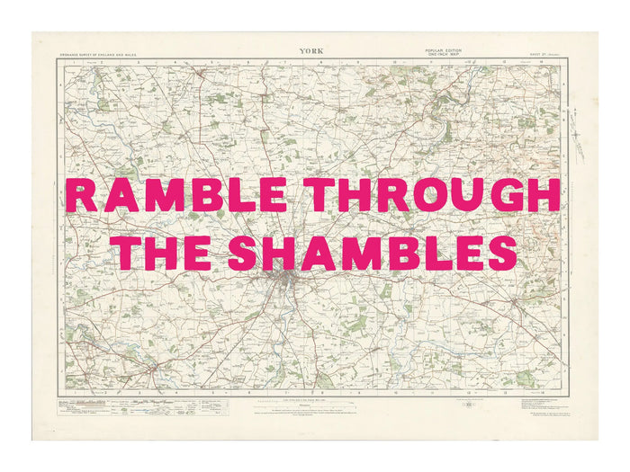 York Personalised Map Art Print | Custom Map of York | Pink Hand Drawn Font - Unframed Wall Art