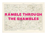 York Personalised Map Art Print | Custom Map of York | Pink Hand Drawn Font - Unframed Wall Art