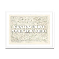York Personalised Map Print | Custom Map of York | White Hand Drawn Font - Framed Wall Art
