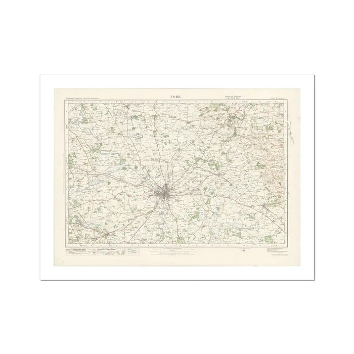 York Vintage Map Print | Map Print of York - Unframed Map Print