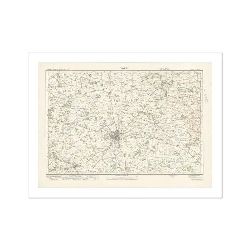 York Vintage Map Print | Map Print of York - Unframed Map Print