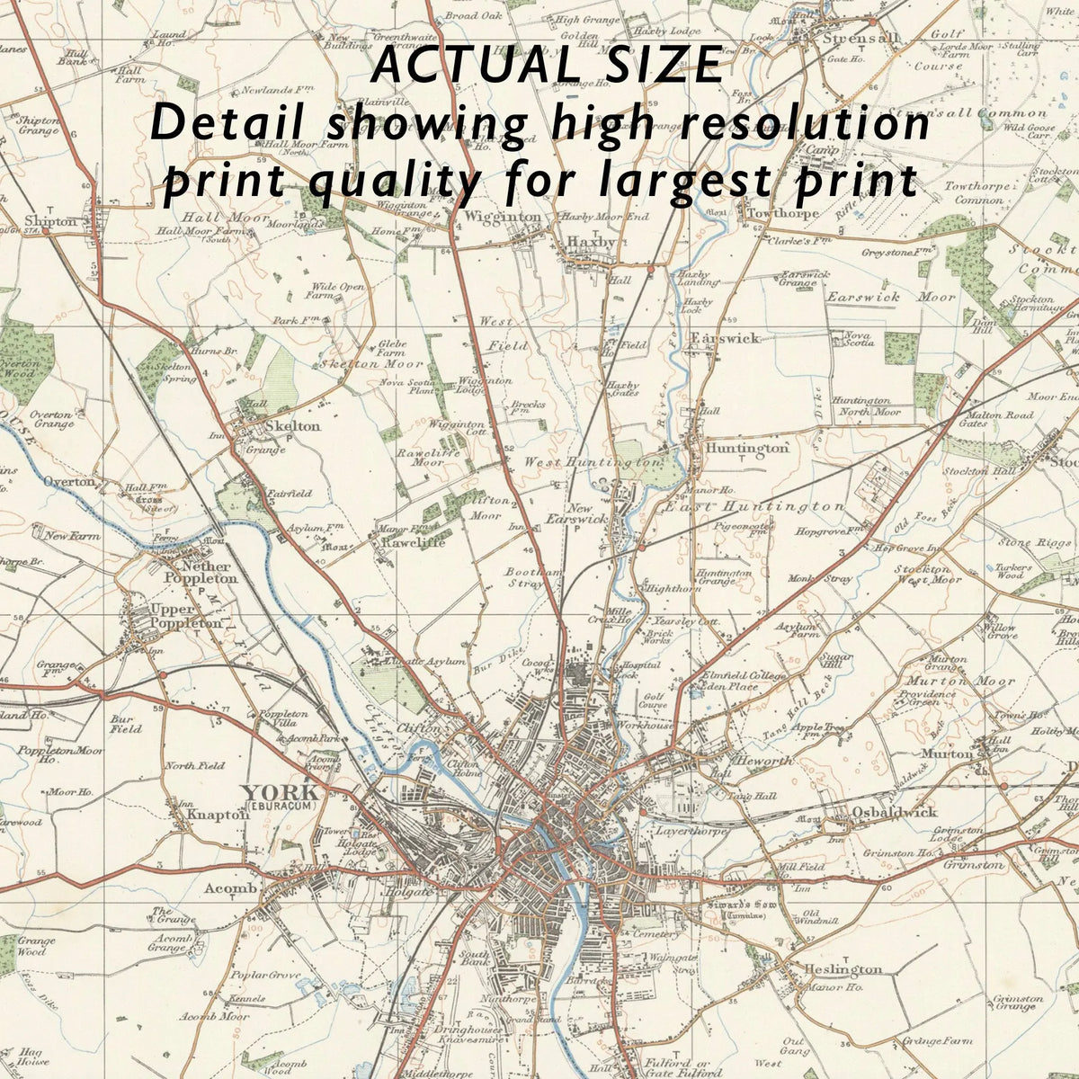 York Vintage Map Print | Map Print of York - Unframed Map Print