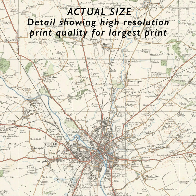 York Vintage Map Print | Map Print of York - Unframed Map Print