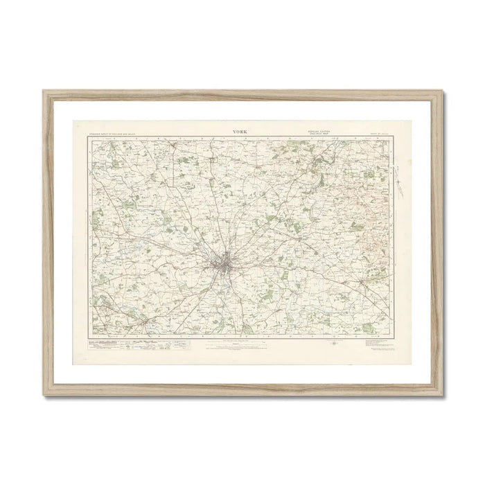 York Vintage Map Print | Map Print of York - Framed Map Print 