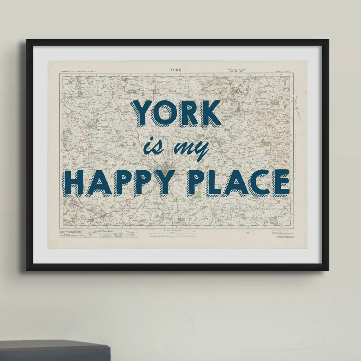 York is my Happy Place | Map Print of York | Map Art - Unframed Map Print