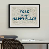 York is my Happy Place | Map Print of York | Map Art - Unframed Map Print