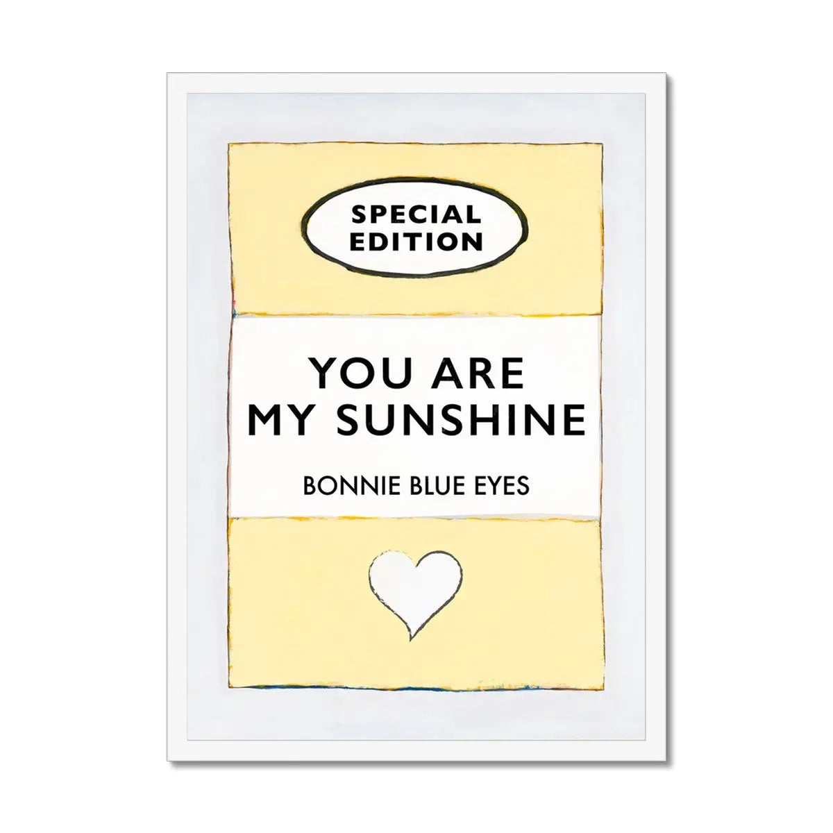 Beach House Art | You Are My Sunshine | Lyric Book Cover Art Print in white frame