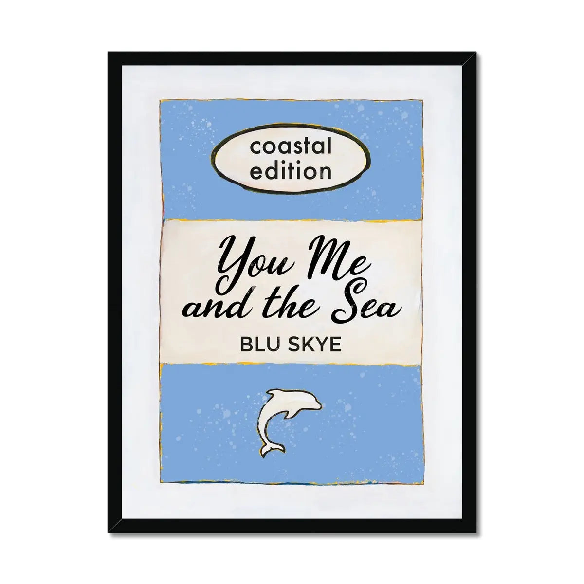You, Me And The Sea Book Poster | Vintage Book Art - Framed Wall Art