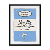 You, Me And The Sea Book Poster | Vintage Book Art - Framed Wall Art
